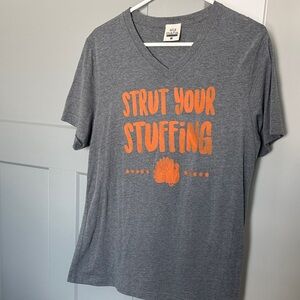 Atx Mafia Charcoal and Tangerine V-Neck Tee